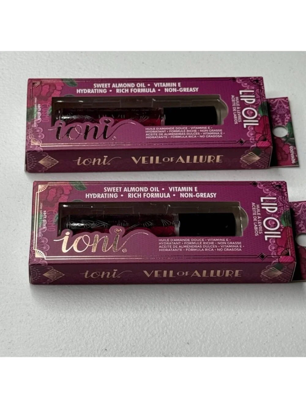 Ioni Lip Oil 2 Pack Cosmo Soft Pink Sweet Almond Hydrating New
